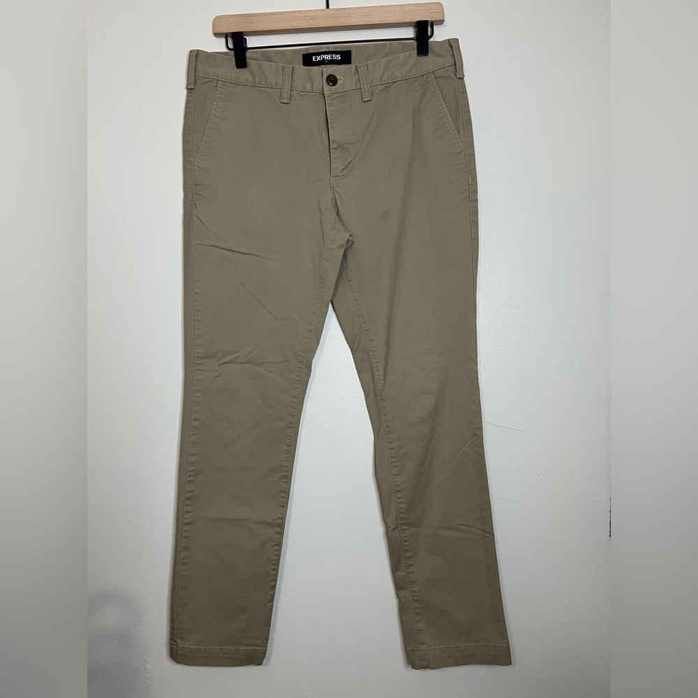 Express Men’s 365 Comfort Skinny Pants 30x30 Stretch Khaki‎ Chinos